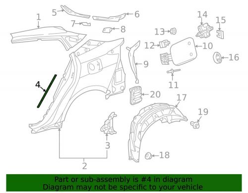 Toyota oem 2019-2022 prius rear left stone guard 5874647030 new in package