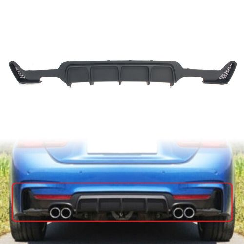 For bmw f32 f33 f36 4 series 14-20 quad exhaust rear bumper diffuser matte black