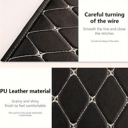 1pc PU Leather Folding Car Trunk Organizer Durable Black Storage Box with White, US $8.00, image 3