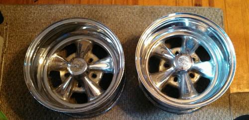 Pair of cragar s/s 14x8 14 x 8 unilug 5x4.5 5x4.75 5x5