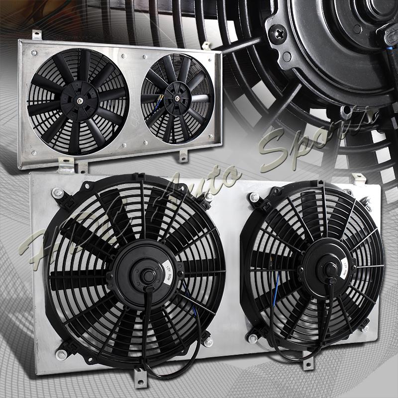 90-99 toyota mr2 mr-2 ws20 mt aluminum radiator cooling fan shroud+2x1250cfm fan