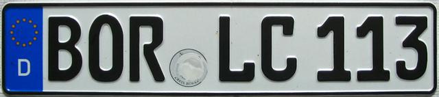 Euro german license plate mercedes bmw mini jcw slk 9-5 vw + frame - bor-lc113