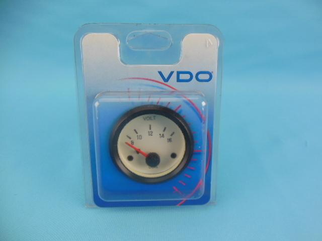 New vdo 2 1/16" white voltmeter guage pn #332-241 nascar arca imca scca hot rod