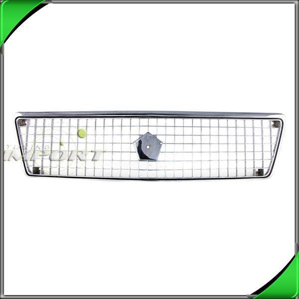 Front grille ch1200110 chrome cross grid 1985-1989 plymouth reliant 2/4dr sedan