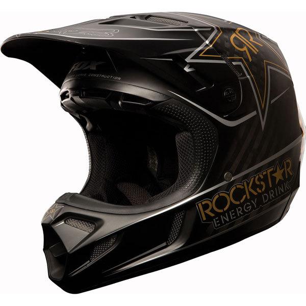 Black xxl fox racing v4 rockstar helmet 2013 model