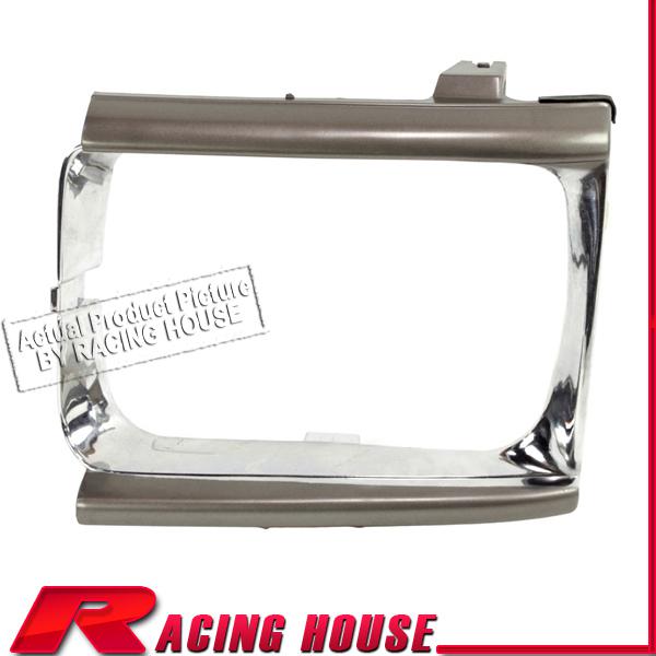 89-95 toyota pickup 2wd left driver side frame head light lamp door bezel chrome