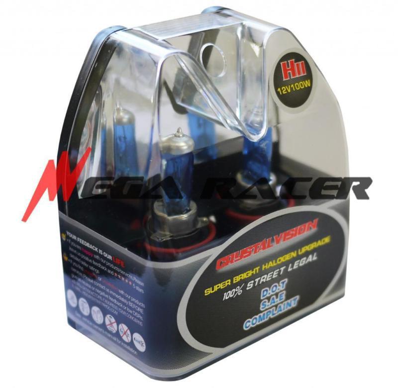 M box h11 100w super white 5k gas halogen pair head 2 x bulb #hm6 fog lamp