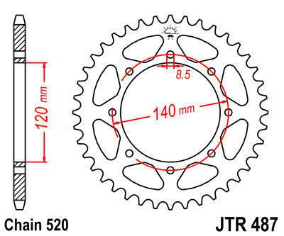 Jt sprocket rear 42t steel fits kawasaki klr650 c1-c8 1995-2003