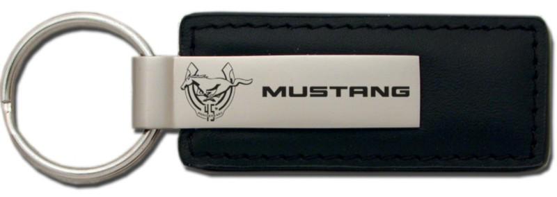 Ford mustang 45th anniversary leather keychain / key fob-black engraved in usa