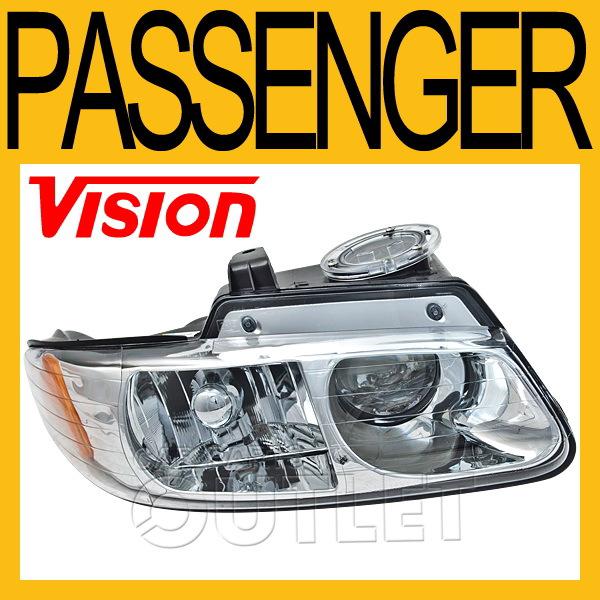 96-99 caravan grand caravan voyager quad head light lamp passenger side assembly