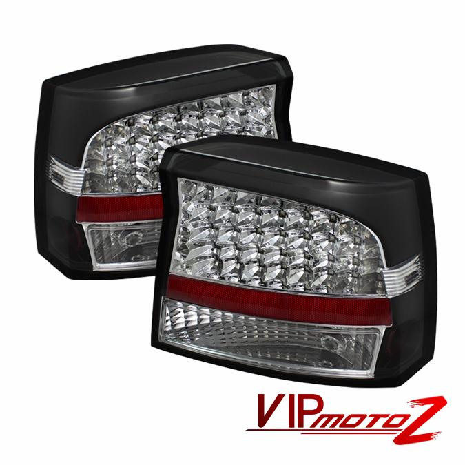 2009-2010 dodge charger srt8 black/chrome diamond led tail brake signal lamp set