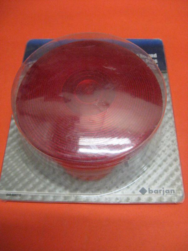 Barjan red 4" sealed round light w/male pins auto truck rv trailer new