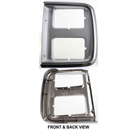 85-91 chevy g30 dual head lamp door chrome frame argent silver bezel g2500 right