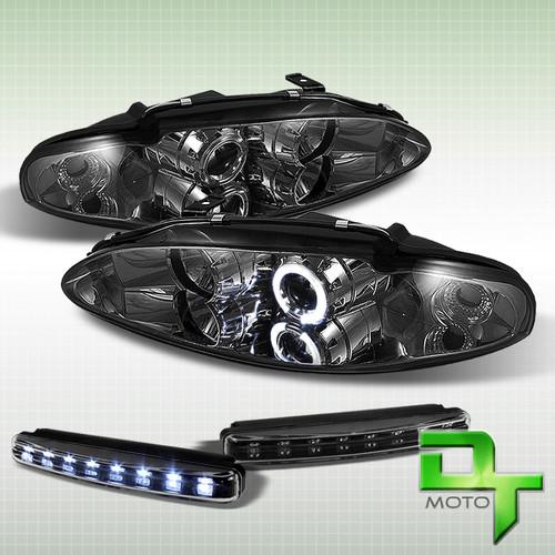 Led bumper fog + smoke 95 96 eclipse 97-98 eagle talon halo projector headlights