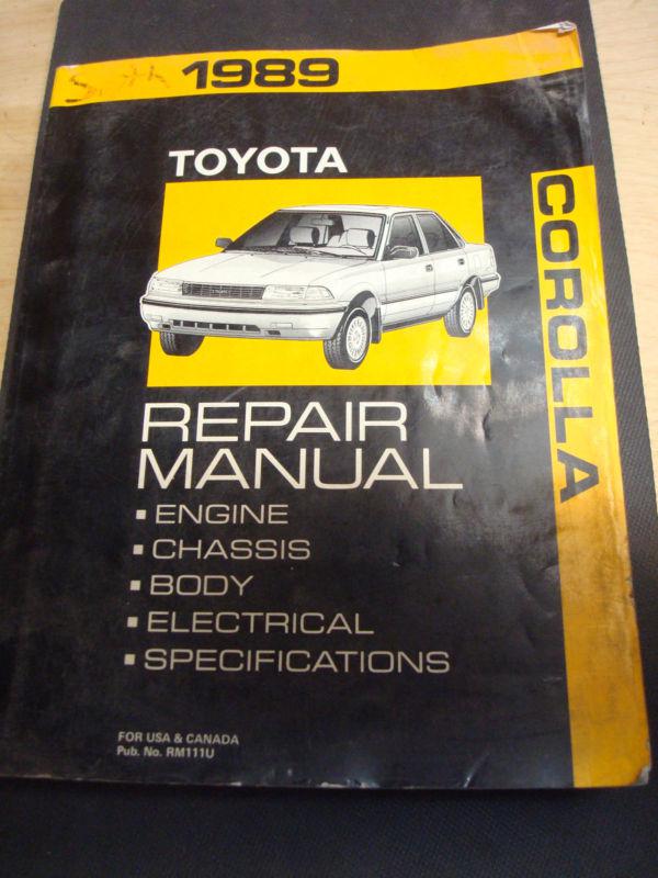 1989 toyota corolla factory repair manual oem service shop free shipping no res!