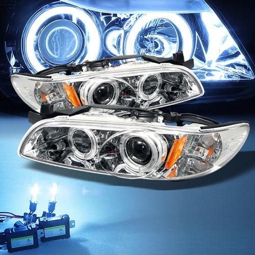 8000k slim xenon hid+97-03 pontiac grand prix ccfl halo projector headlights