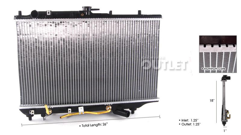 1.6 l4 a/t radiator sohc l4 94 95 96 97 auto for 1994-1997 kia sephia 