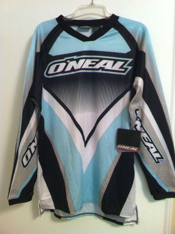 Oneal element motocross jersey white blue adult xlrg large atv dirt bike