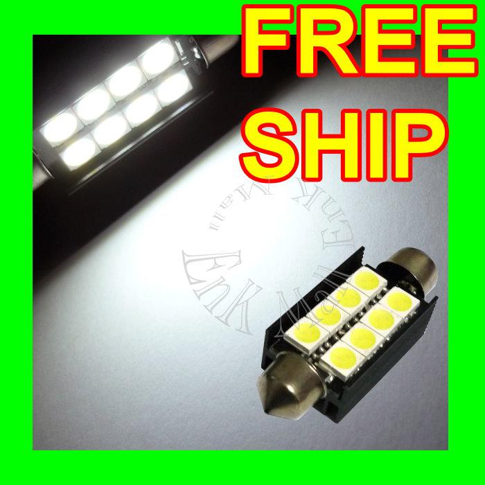 4x 42mm white 8-smd led festoon canbus lights no error