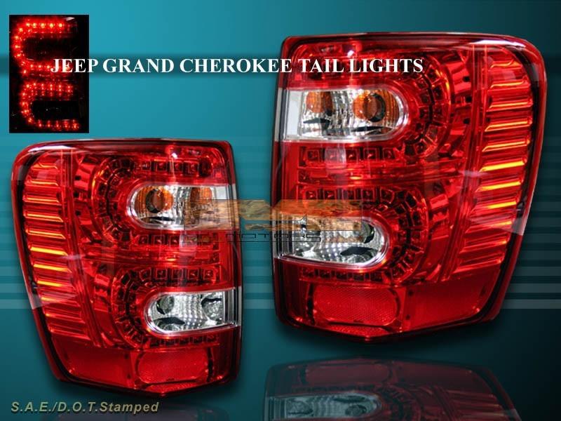 99-04 jeep grand cherokee tail lights led red 99 00 01 02 03 04