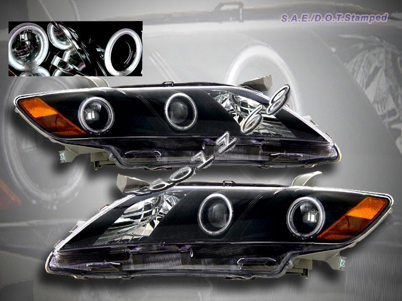 2007-2009 toyota camry projector headlights black ccfl dual halo new