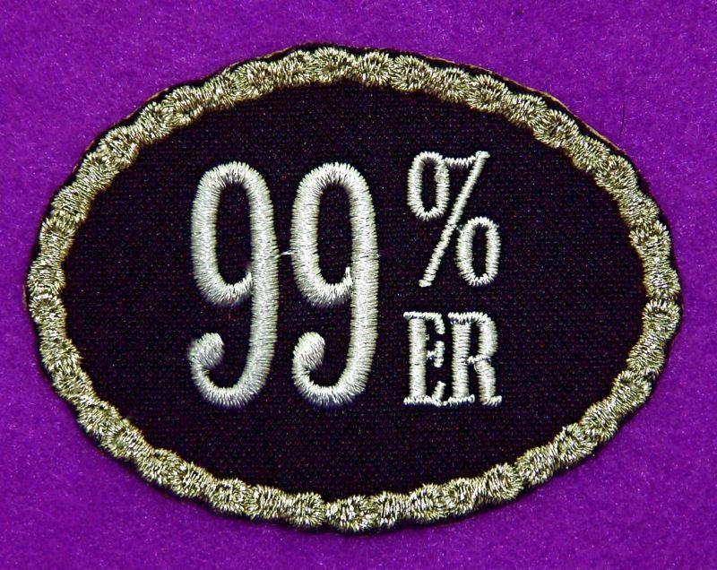 99% er oval  embroidered  motorcycle - biker sew on or iron on patch 