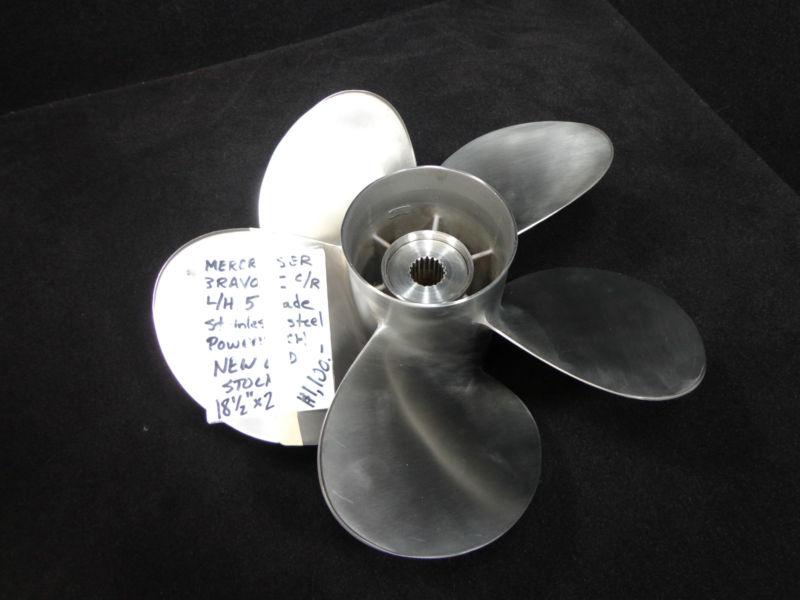 Mercruiser bravo ii stainless steel propeller 18.5x21 left hand ss c/r prop p925