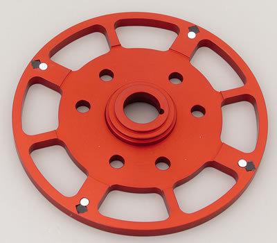 Msd crank trigger replacement wheel aluminum red anodized chevy small block ea