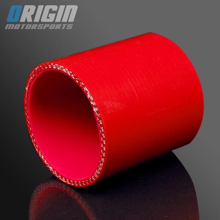 Red 2.5" to 2.5" turbo intake silicone straight hose pipe coupler tube id:63mm