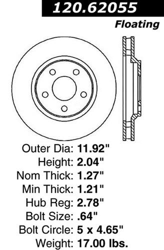 Centric-power slot 127.62055r stoptech sport rotors