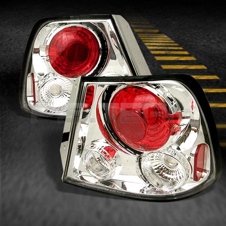 Fit 00-02 accent 3dr hatchback chrome clear tail brake lights lamps left+right