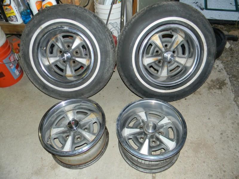 14x7 oem pontiac gto firebird rally ii wheels (all 4 ks code) 1972 grand prix