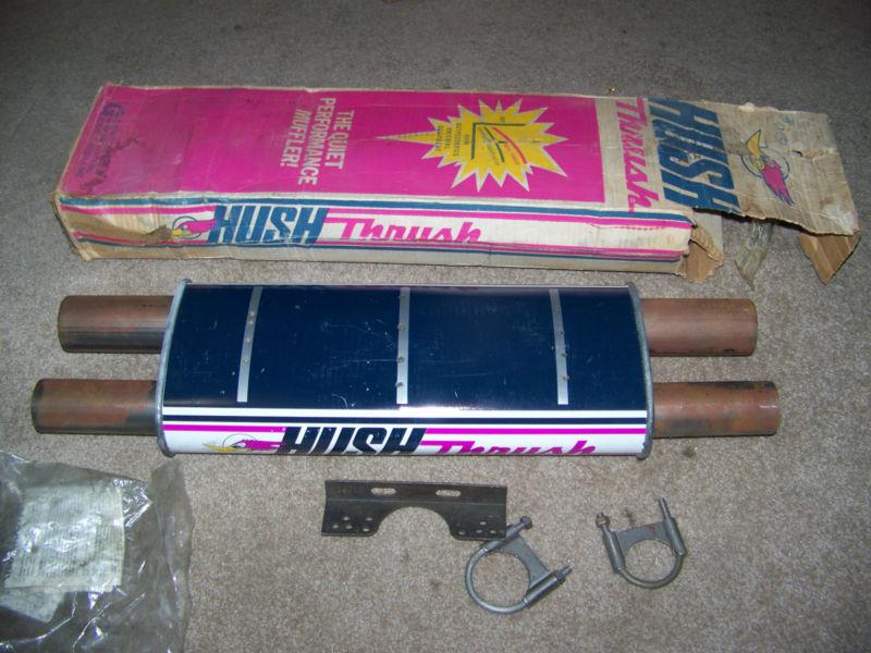 Nos vintage thrush hush dual inlet/outlet for authentic 60s 70s muscle car sound
