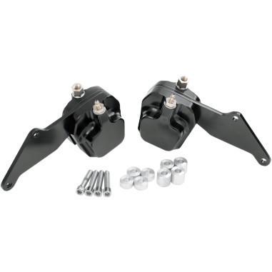 Belt drives ltd gma-200ddsb dual front caliper kit smooth black 49-84 harley fl