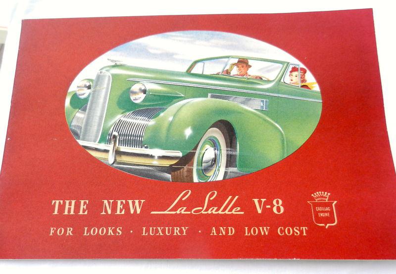 Lasalle v-8 original brochure cadillac built 1939 