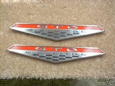 64 65 66 67 68 gto 6.5 fender emblems new pair ****free shipping****