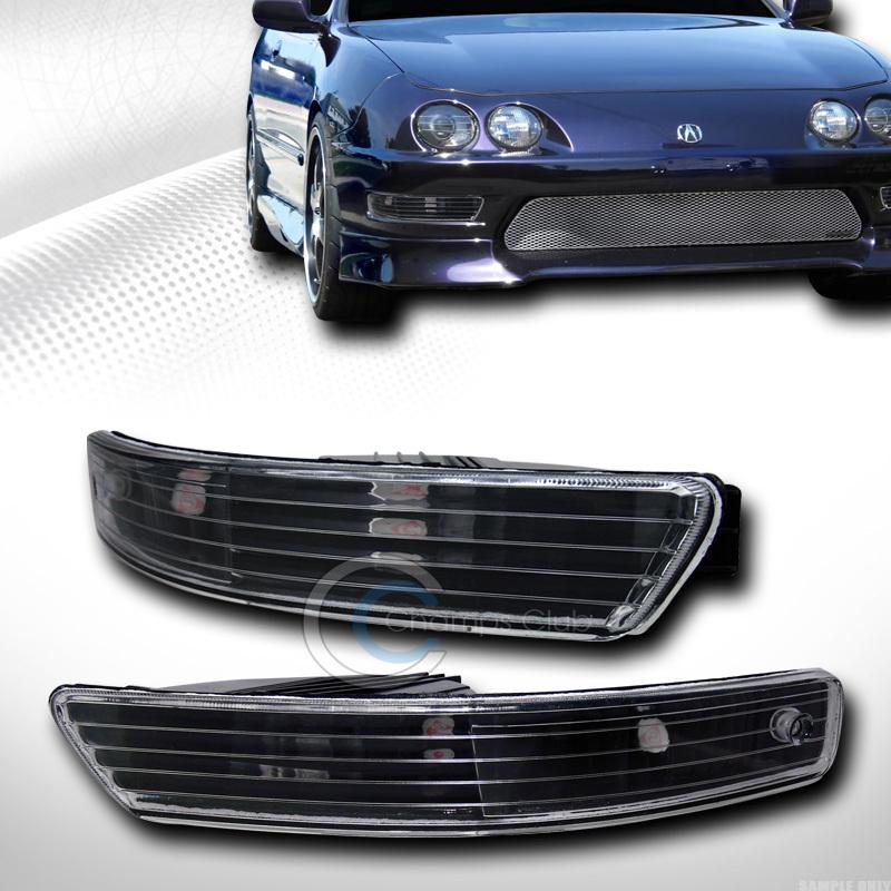 Black clear lens turn signal parking bumper lights lamps 98-01 acura integra dc2