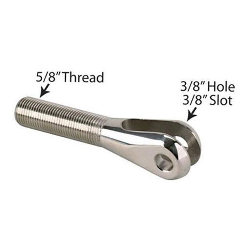 New speedway stainless steel clevis, 5/8" rh thread, 3/8" slot & hole