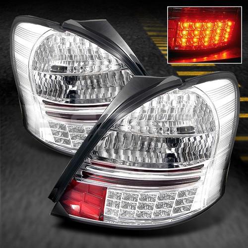 06-08 toyota yaris 2/3dr coupe hatchback s ce rs chrome led tail brake lights