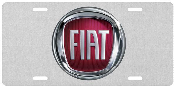 Fiat glossy silver .045" aluminum car license plate