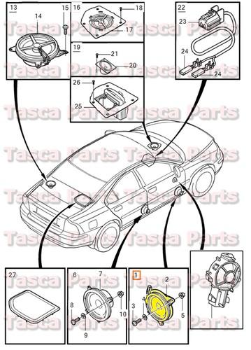 Brand new oem 40w interior door loudspeaker kit 2001-2009 volvo s60 v70 v70xc