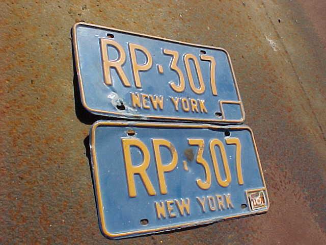 1972 ny new york state matching set of license plates blue rp-307 gc