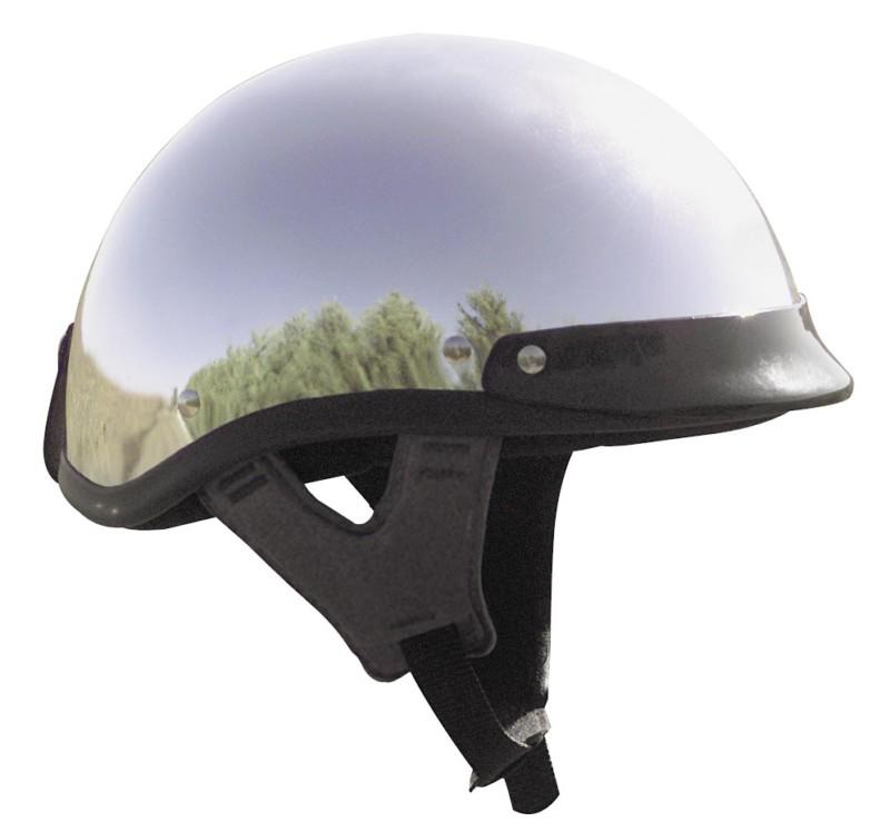 Skid lid traditional half helmet chrome dot large