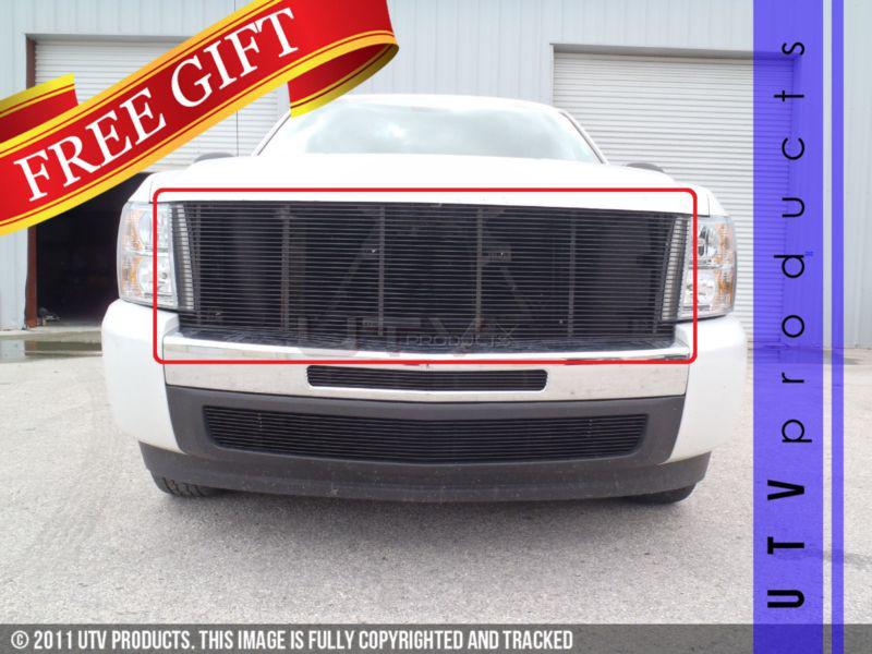 2007 - 2013 chevy silverado 1pc upper replacement black billet grille kit 07 08