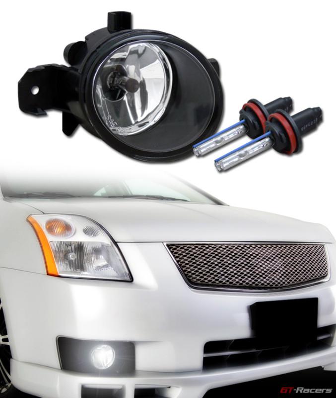 6k hid xenon w/ sport clear front bumper fog light dy+switch 07-09 nissan sentra