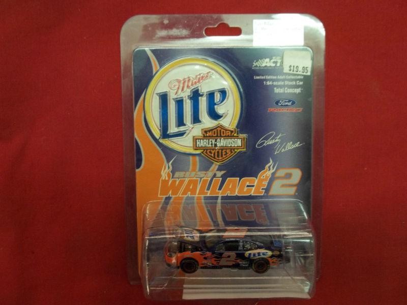 2002 new harley davidson rusty wallace #2 ford nascar miller lite mint condition