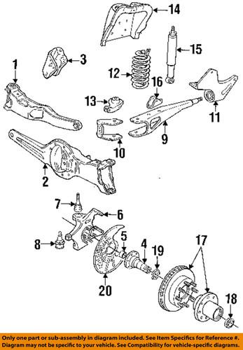 Ford oem f5tz3b095ba front suspension-radius arm rear bracket