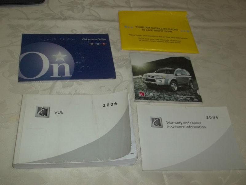 2006 saturn vue owner's manual 6/pc set + cd-rom & white plastic dealer case.oem