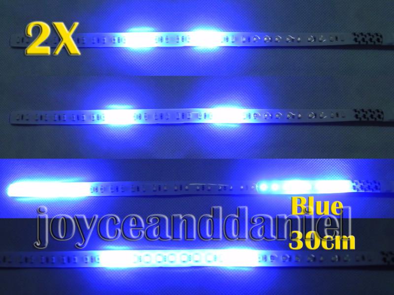 Blue 2*30cm flash flexible led 32led car truck knight rider led light strip b029