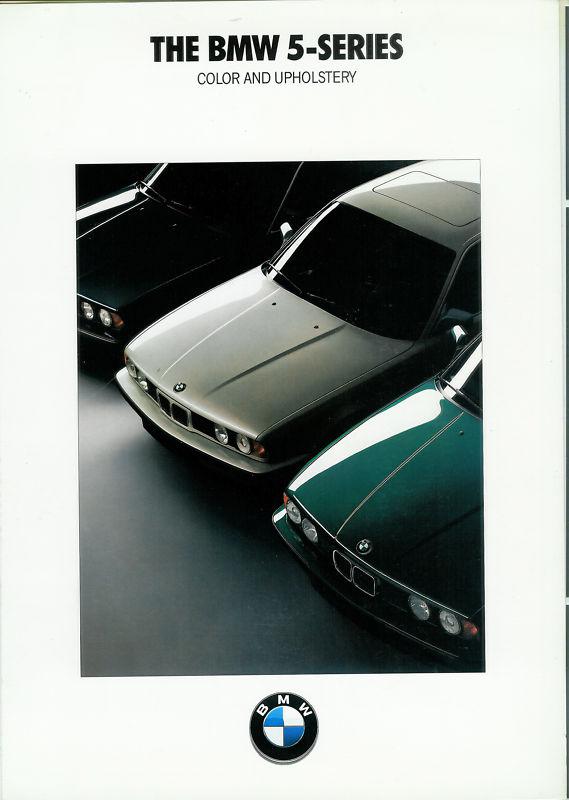 1990/1991 bmw m5 525i 535i e34 color and upholstery brochure paint & interior